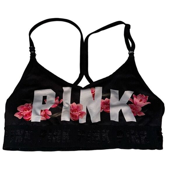 PINK Victoria's Secret Black Strappy Bra W/ Removable pads Ladies XS - Picture 4 of 11